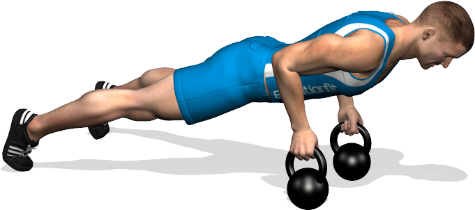 Bosu Ball Push Ups - Push Up Stretti Kettlebell Clipart (700x700), Png Download