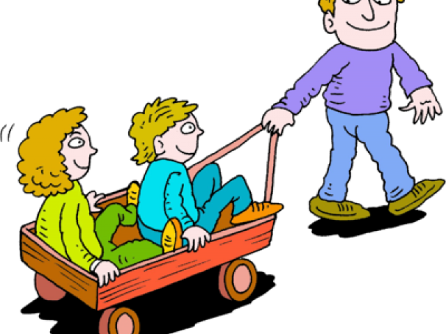 Wagon Clipart Two Kid - Pull Clipart - Png Download (640x480), Png Download