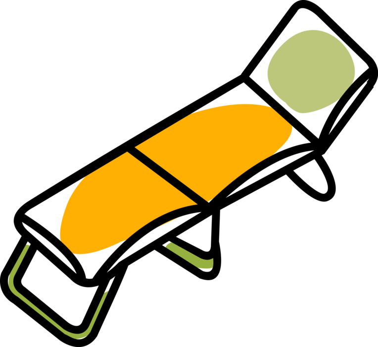 Vector Illustration Of Beach Lounge Chair Furniture Clipart (764x700), Png Download