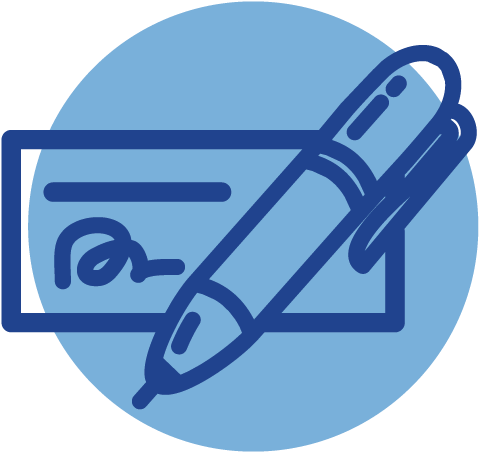 Donate By Check Clipart (626x626), Png Download