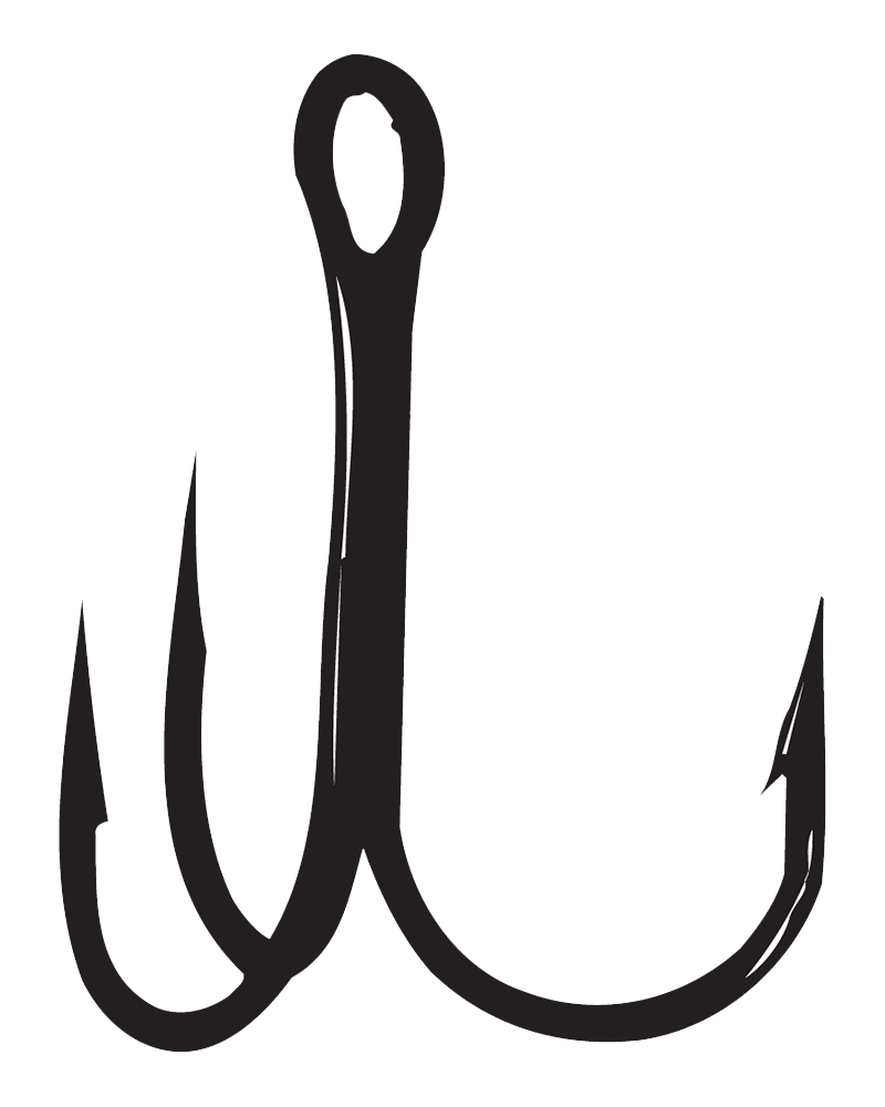 Treble Hooks, Round Bend - Treble Hook Clip Art - Png Download (800x1000), Png Download