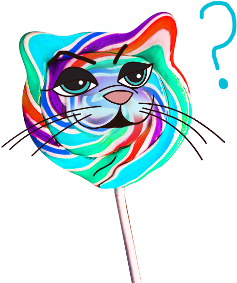 Lollypop Cat Huh - Illustration Clipart (618x618), Png Download