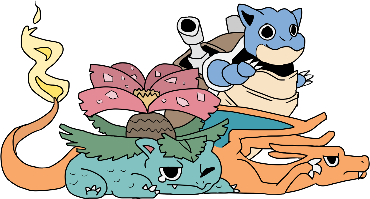 • Art Pokemon Venusaur Charmander Bulbasaur Squirtle - Blastoise Venusaur Charizard Transparent Clipart (1280x711), Png Download