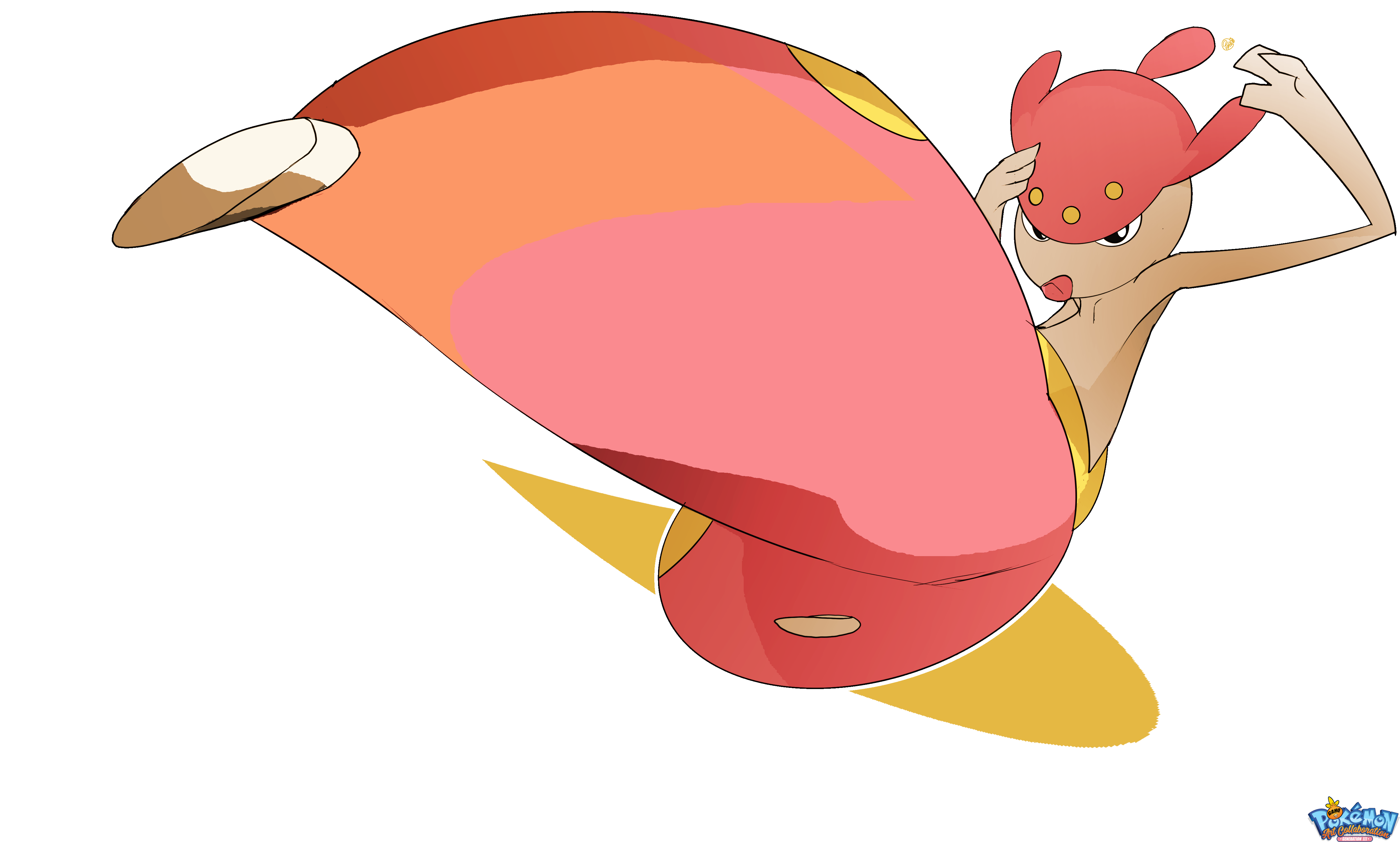 #308 Medicham Used High Jump Kick And Fire Punch In - Cartoon Clipart (4972x3300), Png Download