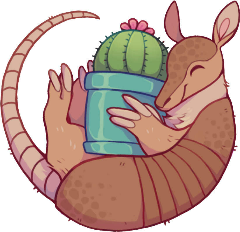 Cactus Armadillo ☆ Sticker - Cartoon Clipart (900x900), Png Download