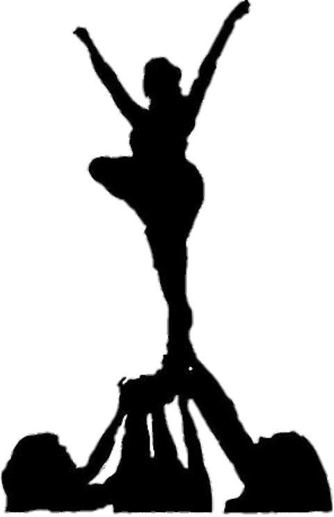 Cheerleader Silhouette Clipart (480x744), Png Download