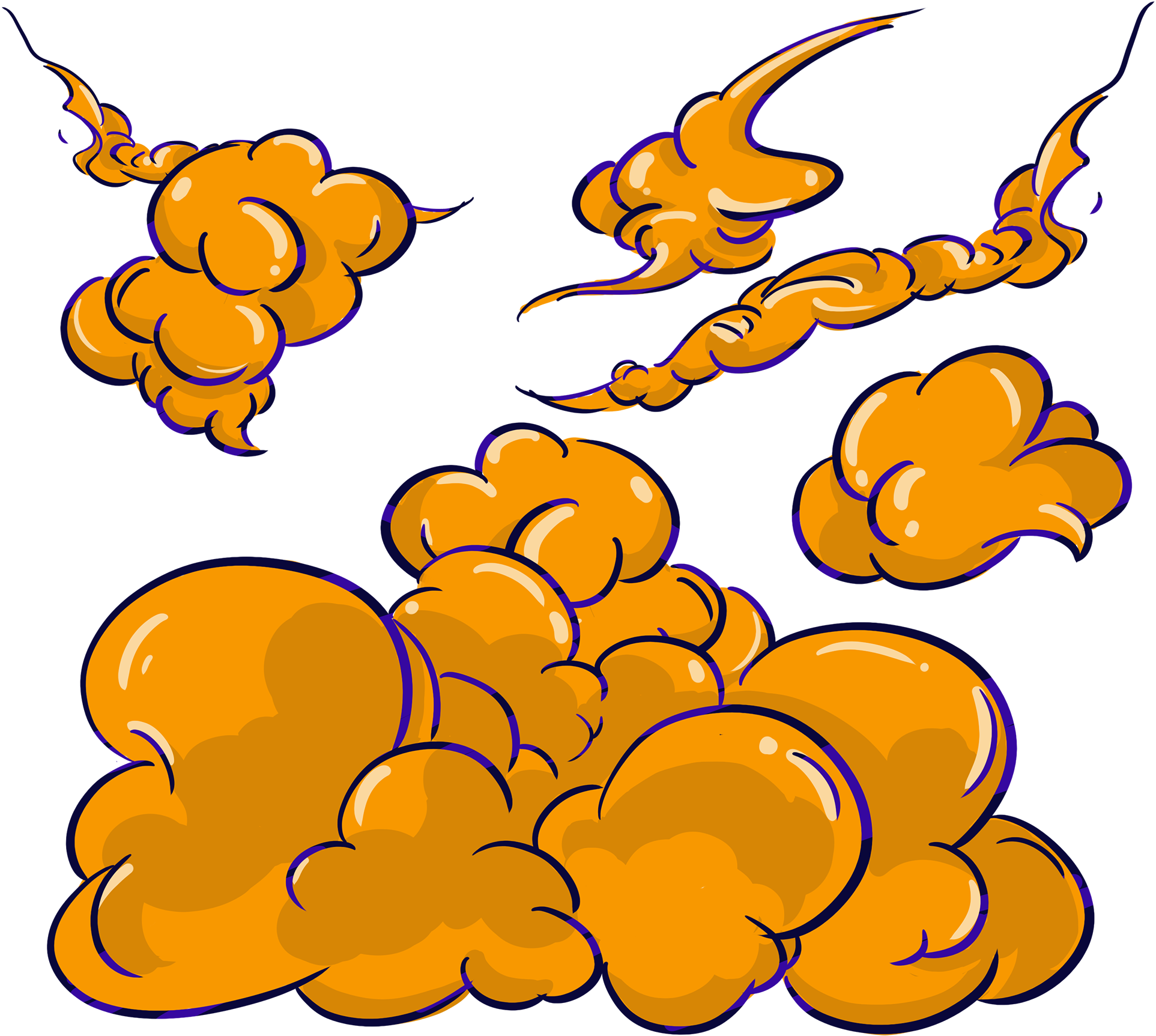 Moire Clouds Bubble Cartoon Png And Psd Clipart (2000x2000), Png Download