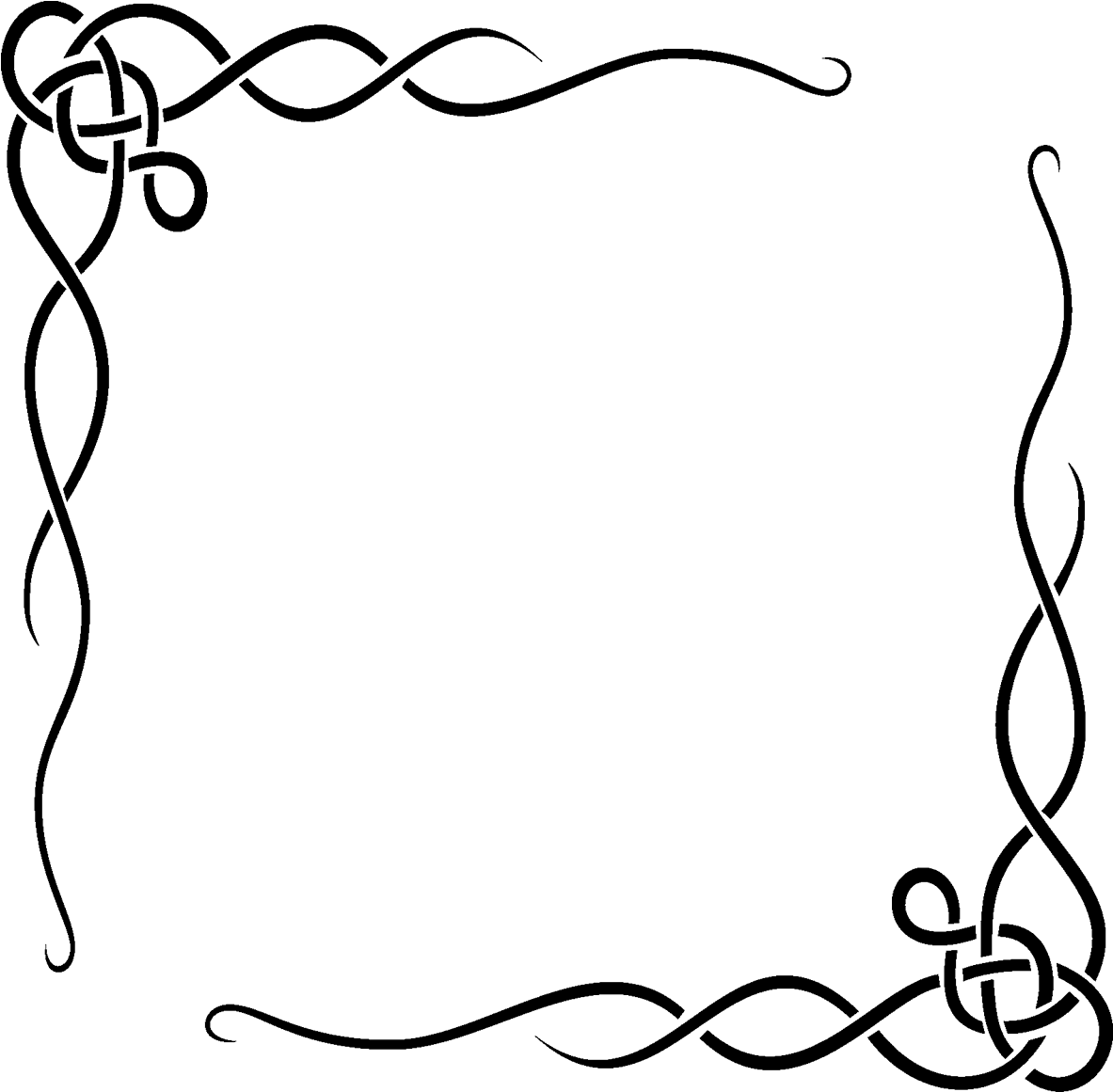 Vinilo Marco De Lazos Abstractos - Border Of Paper Designs Clipart (1183x1161), Png Download
