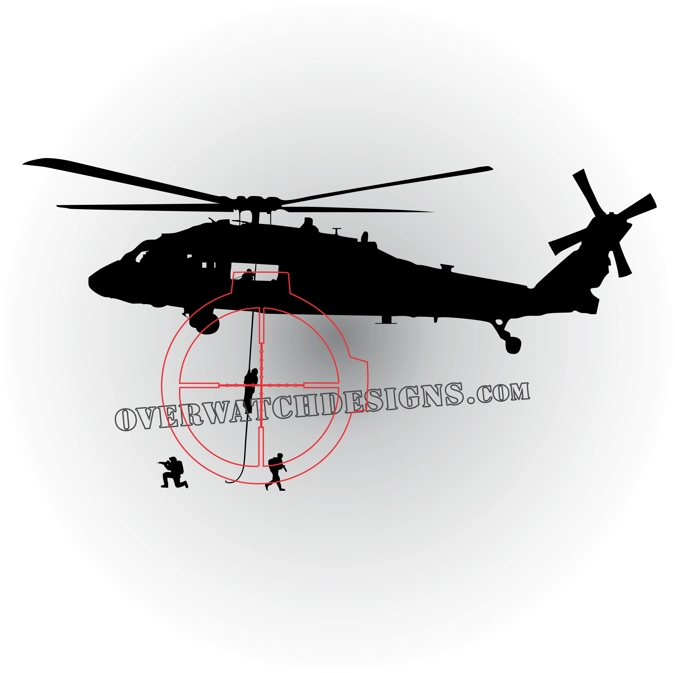 Helicopter With Roper Sticker - Helicopter Rotor Clipart (2401x2393), Png Download