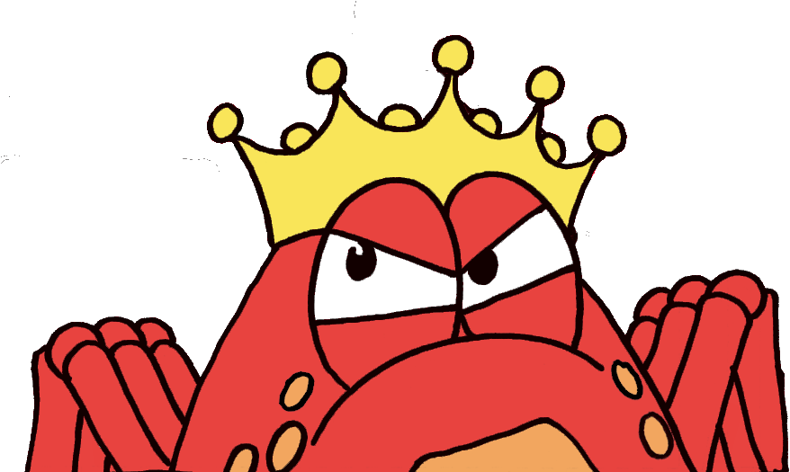 King Crabbie Looking Up To Left - Cartoon Clipart (884x526), Png Download