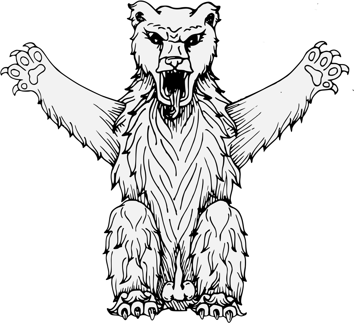 Bear Sejant Affronty - Illustration Clipart (1237x1143), Png Download