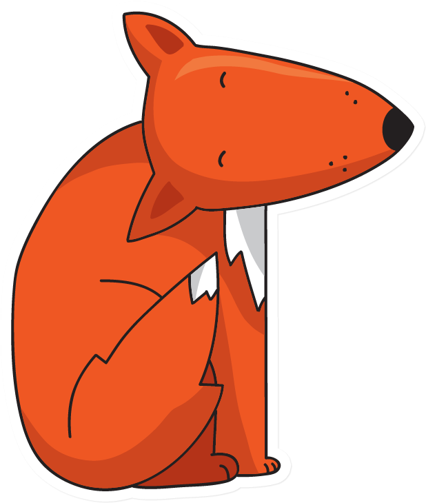 Sticker That Kick Ass Cunning Fox - Cartoon Clipart (800x800), Png Download