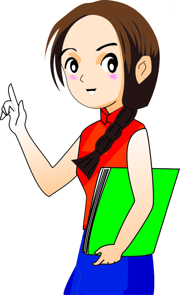 Royalty Free Library Drawing Teacher Female - Cartoon Clipart (624x1024), Png Download