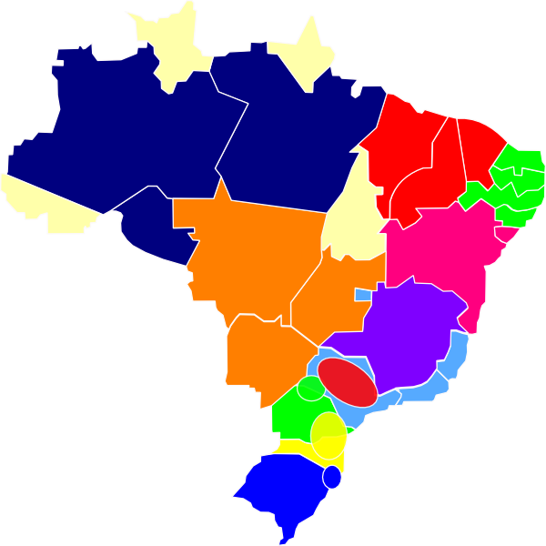 Mapa Brasil Clip Art - Brazil Port Map - Png Download (600x600), Png Download