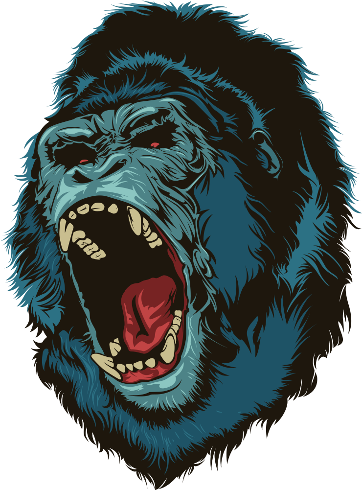 1000 X 1000 8 - Gorilla Scream Clipart (1000x1000), Png Download