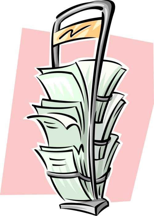 Vector Illustration Of Newsstand, Newspaper Serial Clipart (501x700), Png Download