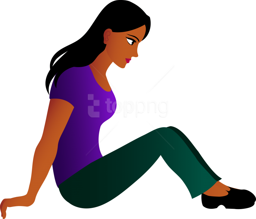 Free Png Download Sitting Women Clipart Png Photo Png - Person Sitting Down Clipart Transparent Png (850x728), Png Download