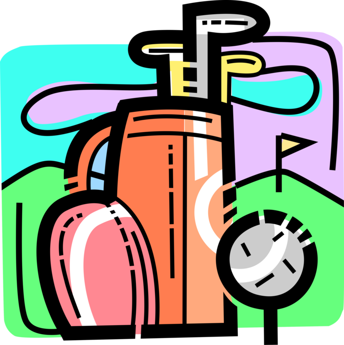 Vector Illustration Of Sport Of Golf Clubs In Leather Clipart (699x700), Png Download