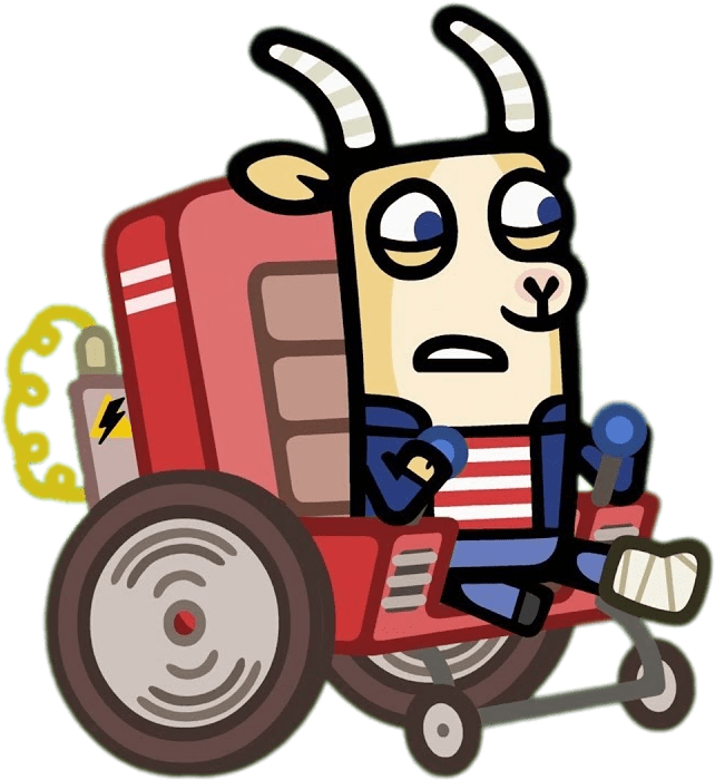 Boj Character Gavin Bleat In A Wheelchair Clipart (699x712), Png Download