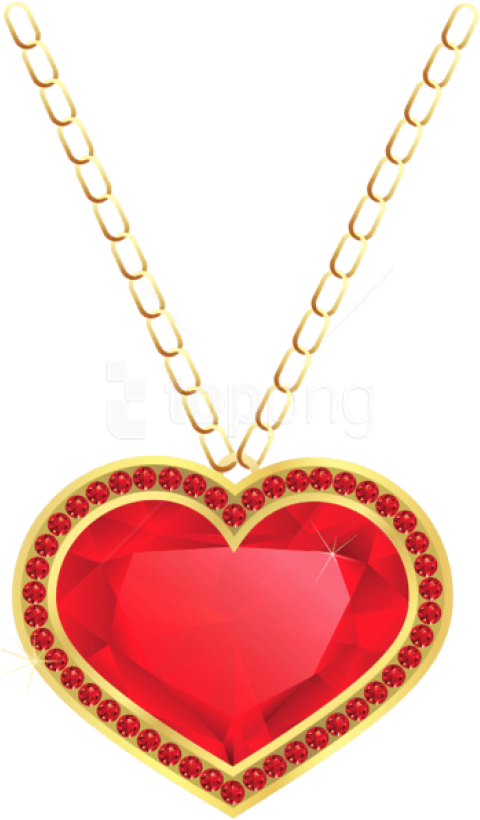 Free Png Red And Gold Heart Pendant Png - Necklace Clipart Transparent Background (480x826), Png Download
