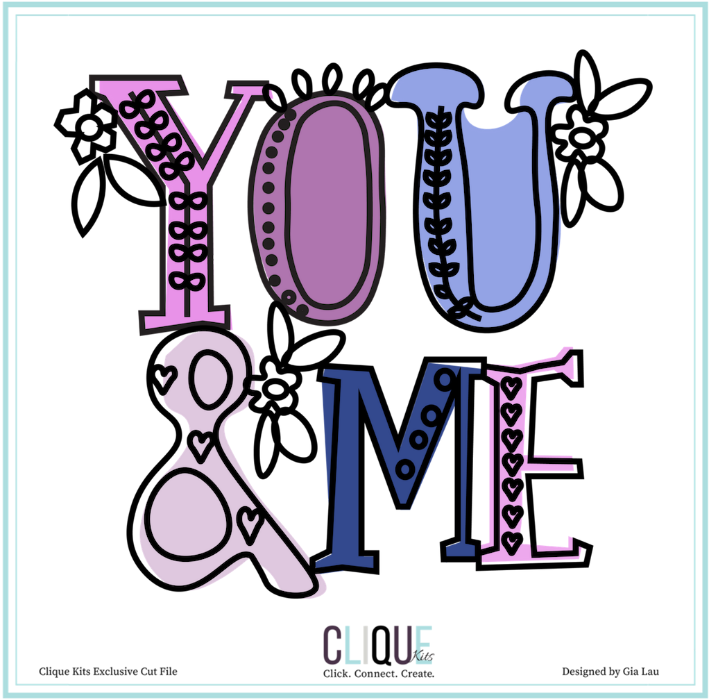 You & Me Digital Cut File By Gia Clipart (1080x1080), Png Download