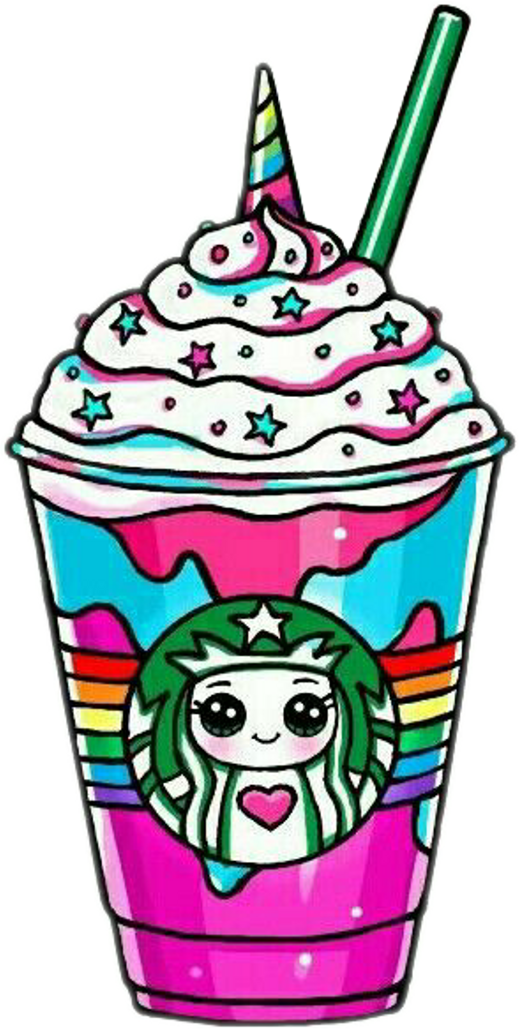 #starbucks #unicorn Clipart (1024x2031), Png Download