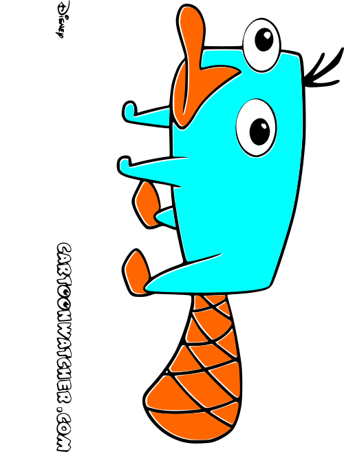 Phineas And Ferb Perry Coloring1 - Draw Perry The Platypus Clipart (500x656), Png Download