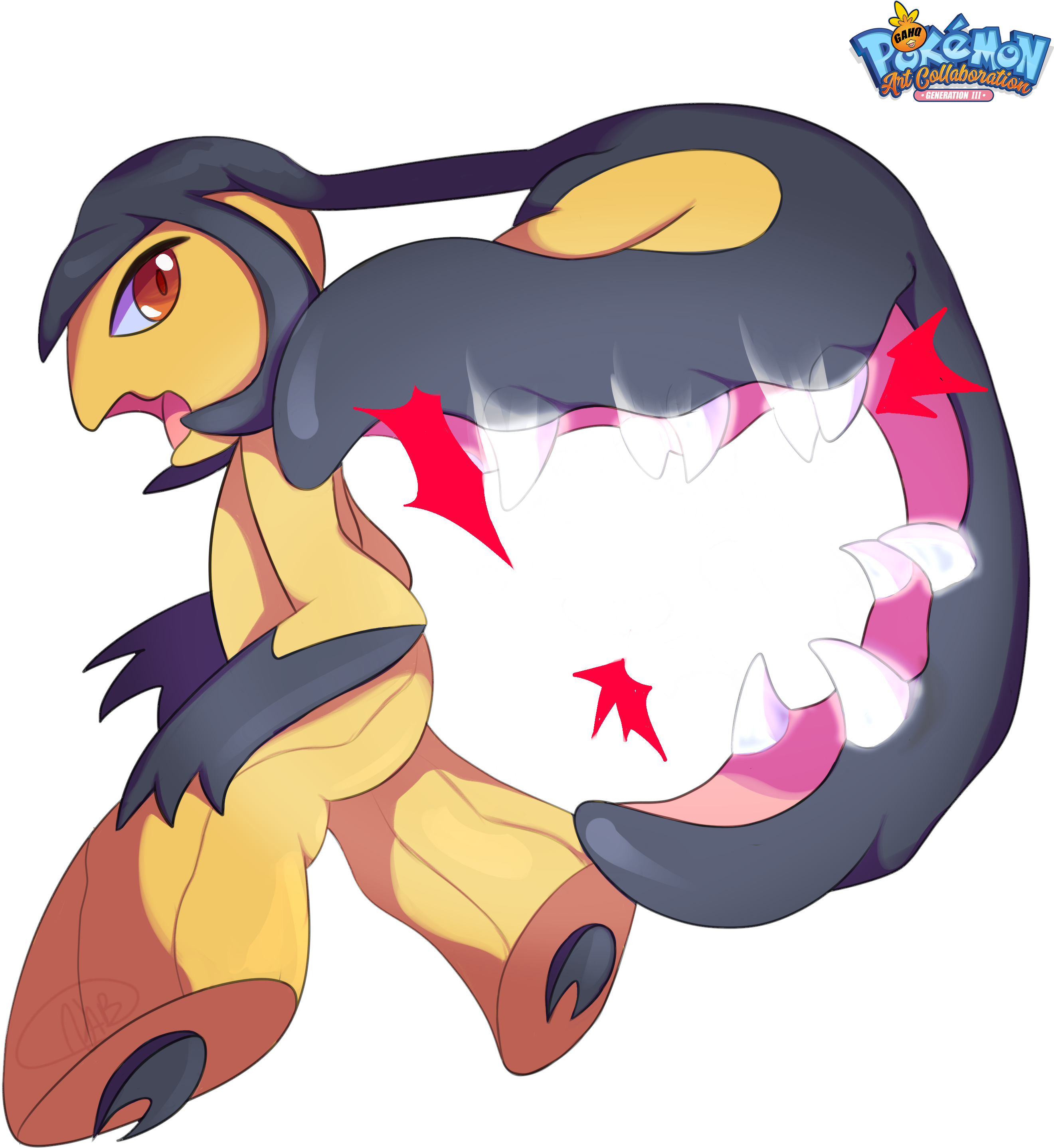 Mawile Using Crunch By Nabhalim - Cartoon Clipart (2893x3020), Png Download