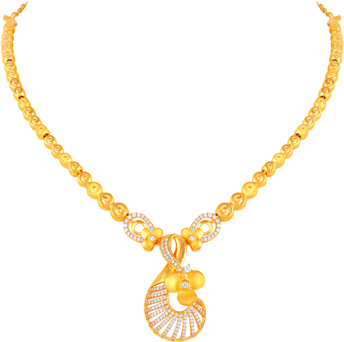 Dainty Golden Swirls Necklace - Necklace Clipart (700x525), Png Download