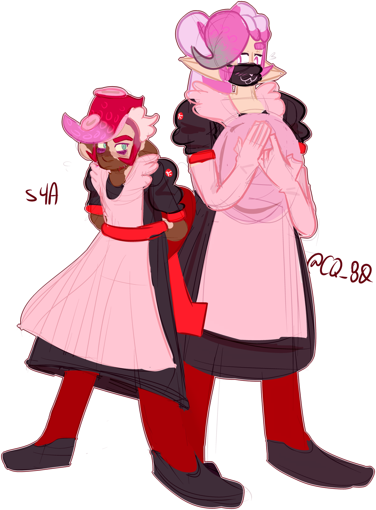 We Were Talking Abt Ocs In Maid Cafe Stuff In A Chat - Cartoon Clipart (1280x1737), Png Download