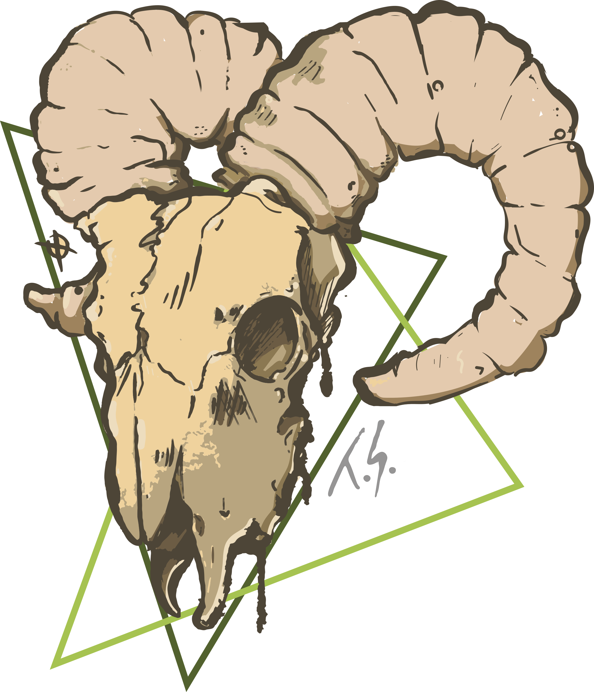 Goat Head - Print - Illustration Clipart (2403x2801), Png Download