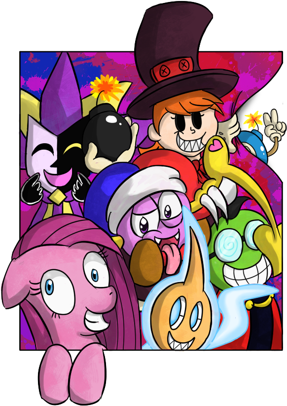 Sweet Candy Girl, Crossover, Dimentio, Fawful, Kirby, - Cartoon Clipart (582x822), Png Download