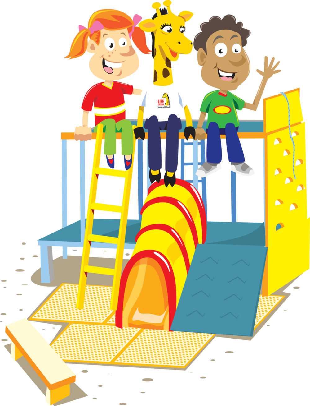 Friends On Playground Rgb Clipart (1000x1306), Png Download