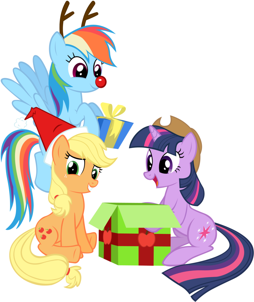 Accessory Swap, Applejack, Artist - My Little Pony Christmas Png Clipart (826x980), Png Download