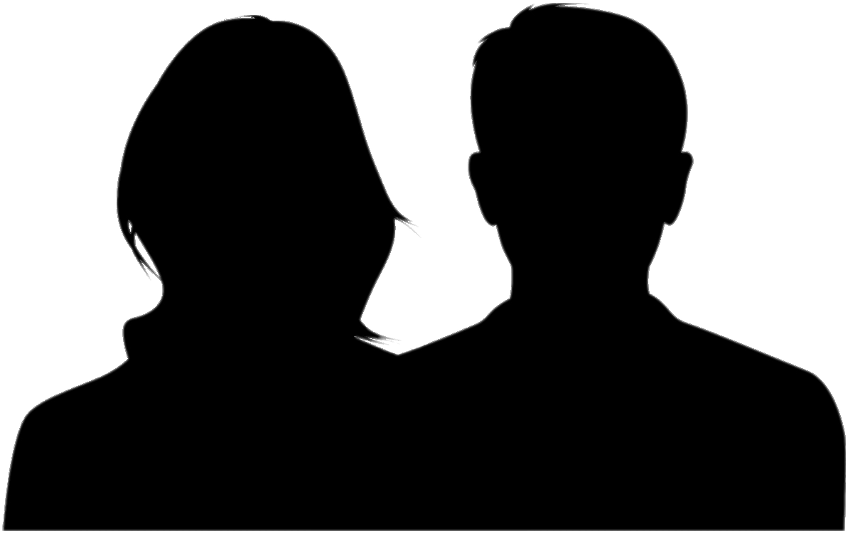 Couple - Silhouette Of Male And Female Clipart (1280x1024), Png Download