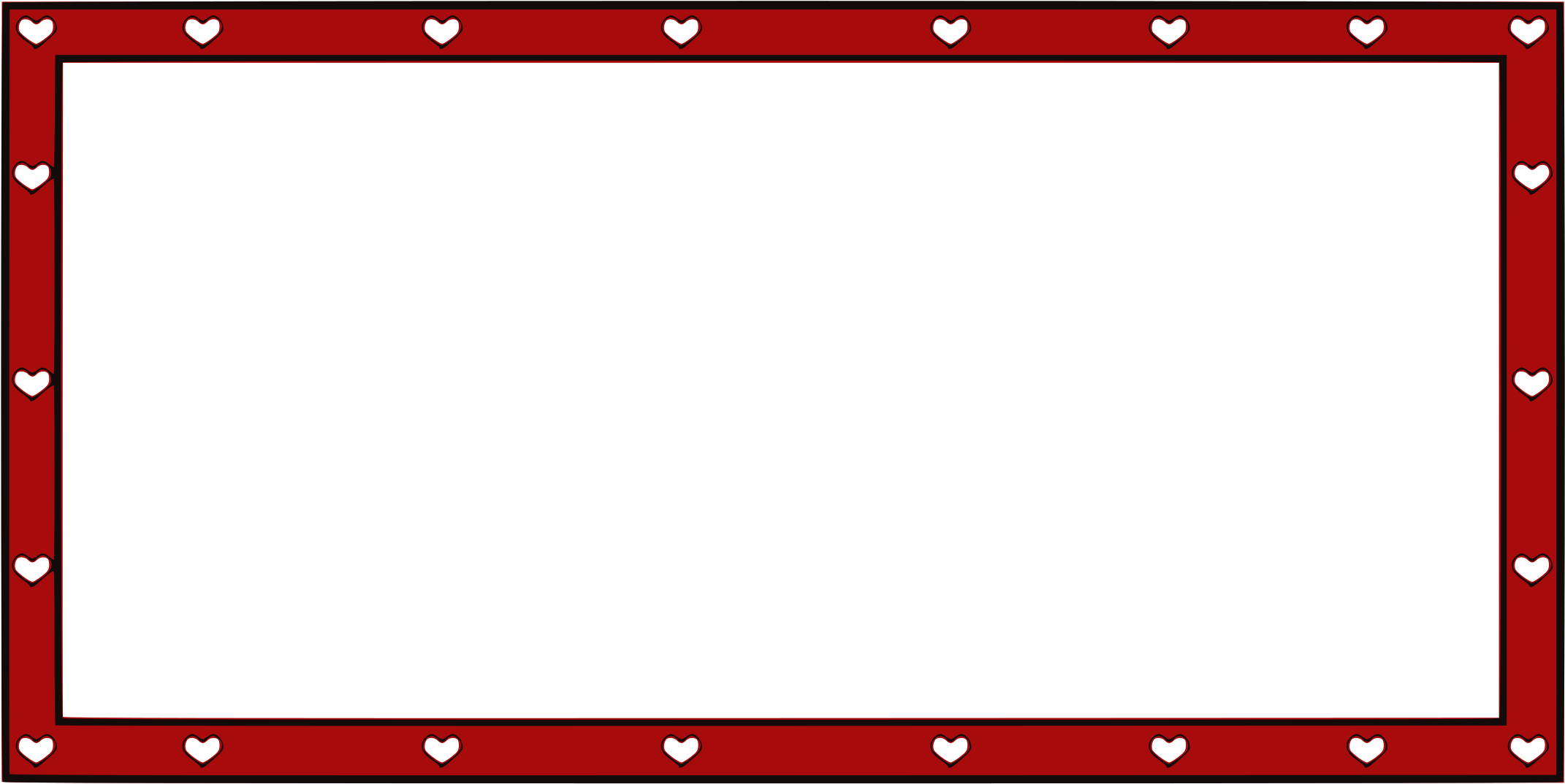 This Free Icons Png Design Of Border Hearts 4x2 Clipart (2400x1202), Png Download