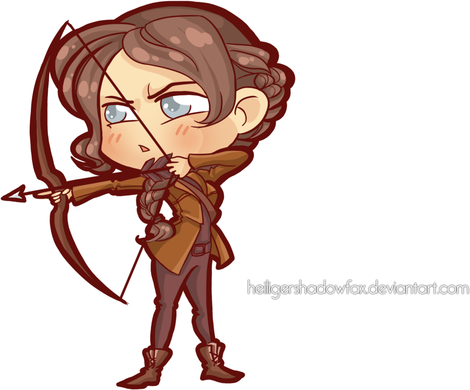 The Hunger Games Clipart Cartoon Bow Arrow - Hunger Games Katniss Animation - Png Download (1002x797), Png Download