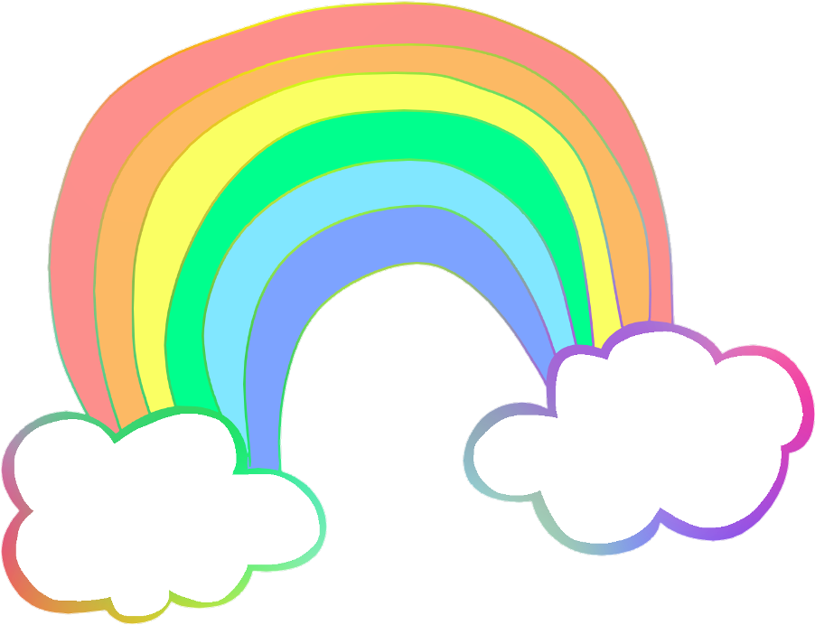 Rainbow Sticker - Graphic Design Clipart (1024x768), Png Download