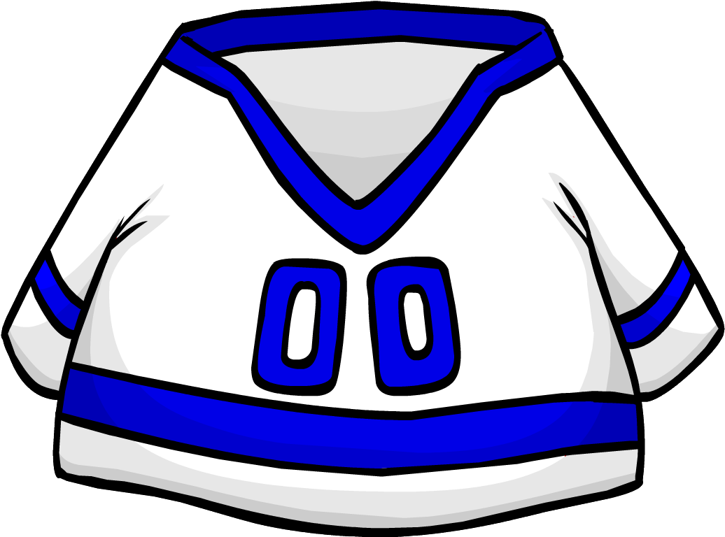 Blue Away Hockey Jersey - Blue Away Soccer Jersey Club Penguin Clipart (1063x783), Png Download
