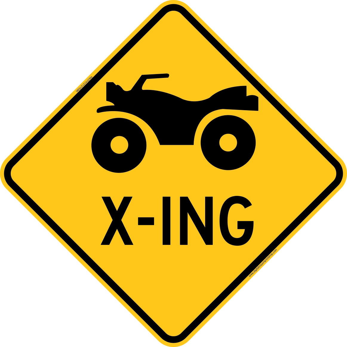 Atv Crossing Warning Trail Sign Yellow - Challenges Ahead No Background Clipart (1162x1162), Png Download