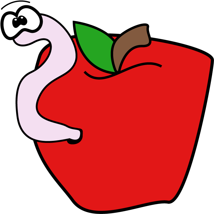 Apple And Worm Bulletin Board Piece Clipart (1667x1250), Png Download
