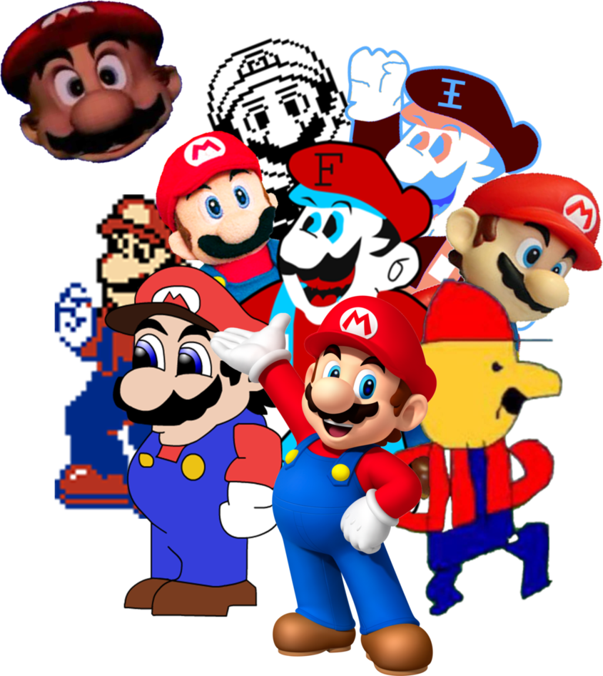 The Many Versions Of Mario By Loleegee2003 - Fortran Mario Clipart (845x946), Png Download