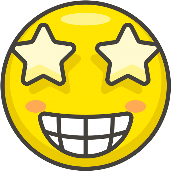 Star Struck Emoji - Vector Graphics Clipart (866x650), Png Download