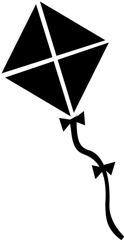 Medium Image - Transparent Kite Clipart Black And White - Png Download (566x800), Png Download