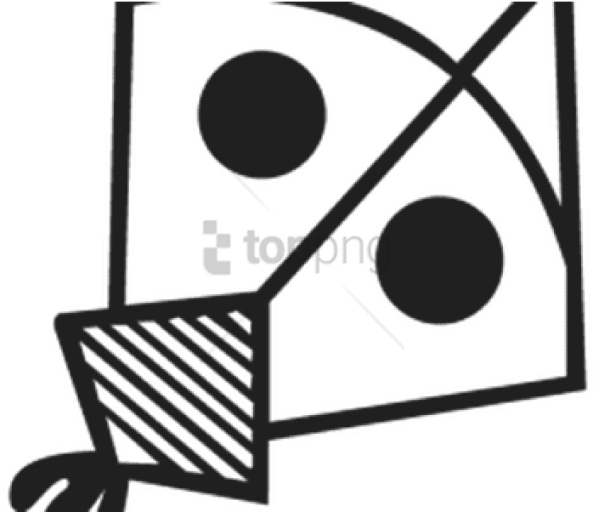 Free Png Download Kiteblack And White - Clip Art Kite Clipart Black And White Transparent Png (850x734), Png Download
