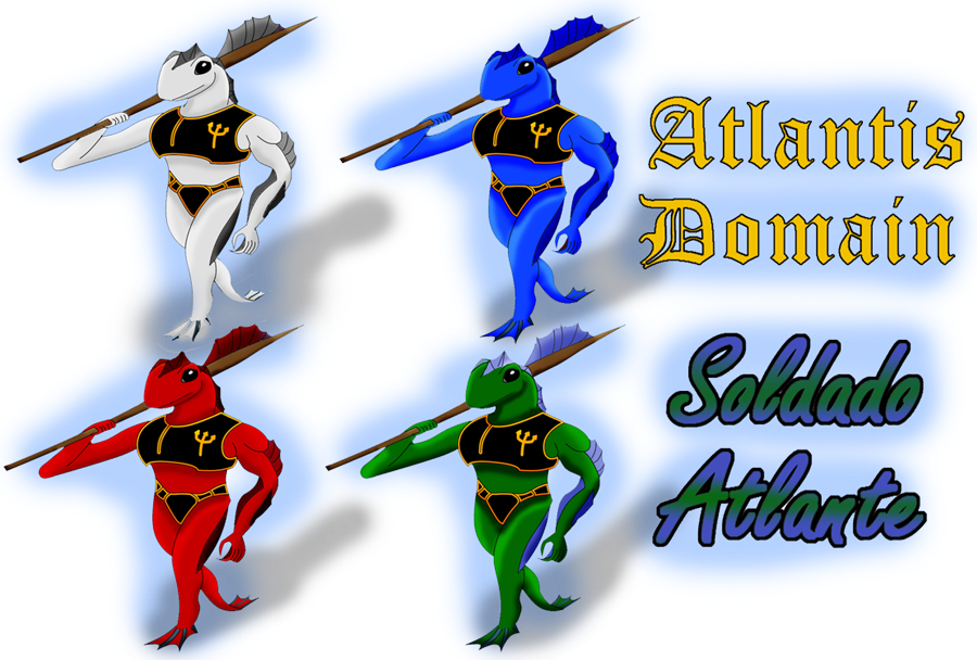 Atlantean Soldier - Color Test - Cartoon Clipart (900x608), Png Download