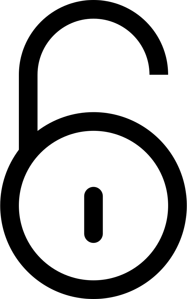 Unlocked Circular Padlock Outline Comments Clipart (614x980), Png Download