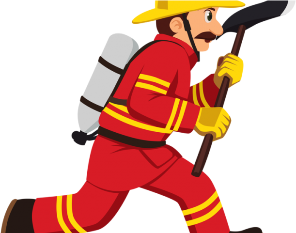Axe Clipart Fire Dept - Firefighter Running Clipart - Png Download (640x480), Png Download