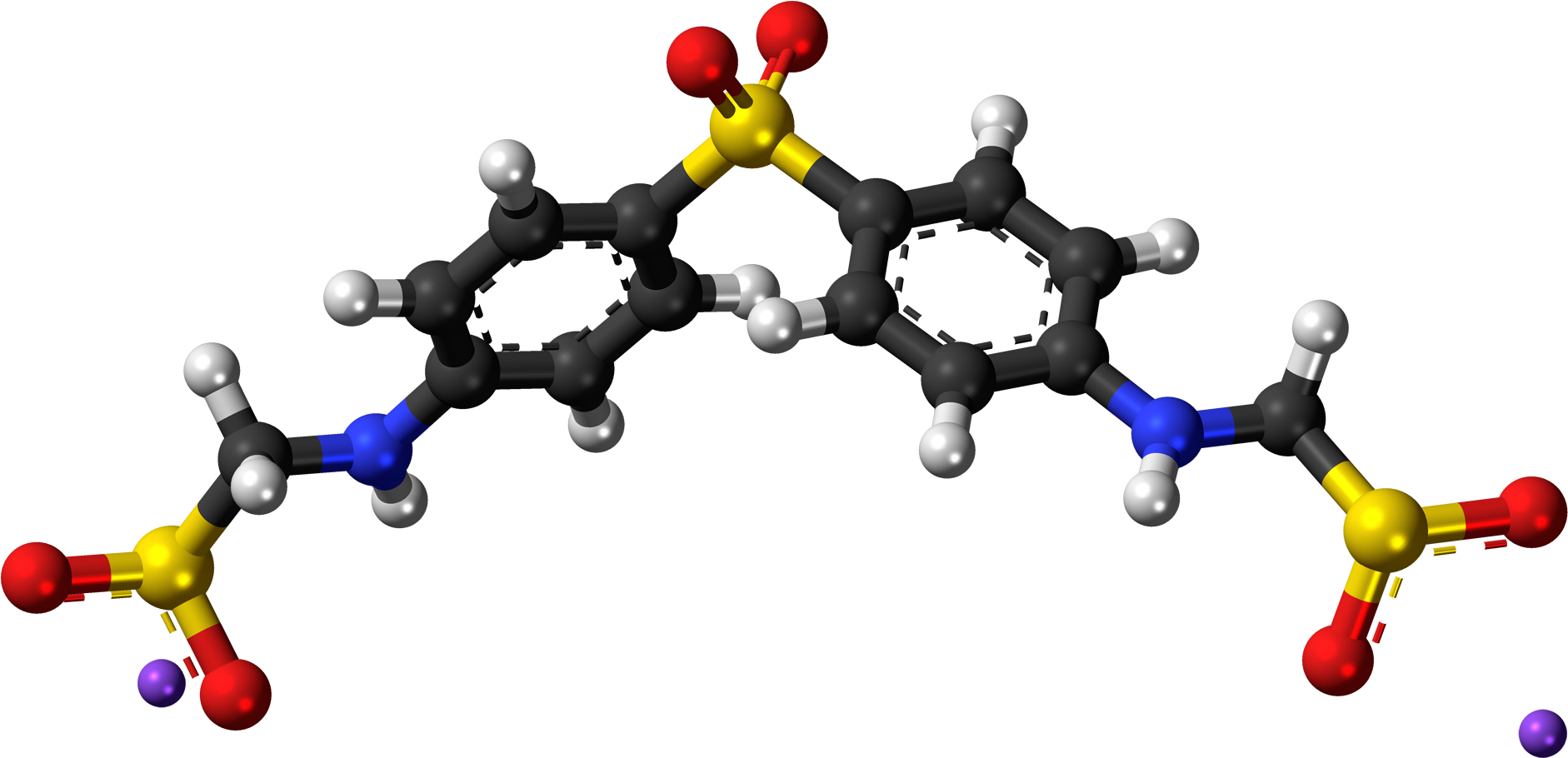 Aldesulfone Sodium 3d Balls - Molecule Clipart (2000x1029), Png Download