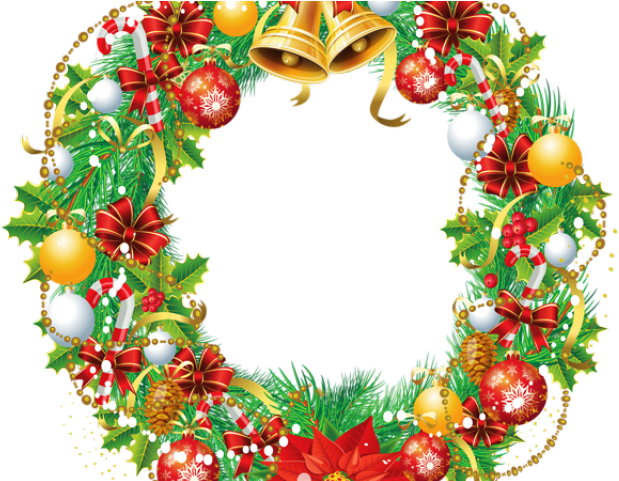 Classy Clipart Monogram Wreath - Transparent Christmas Wreath - Png Download (640x480), Png Download